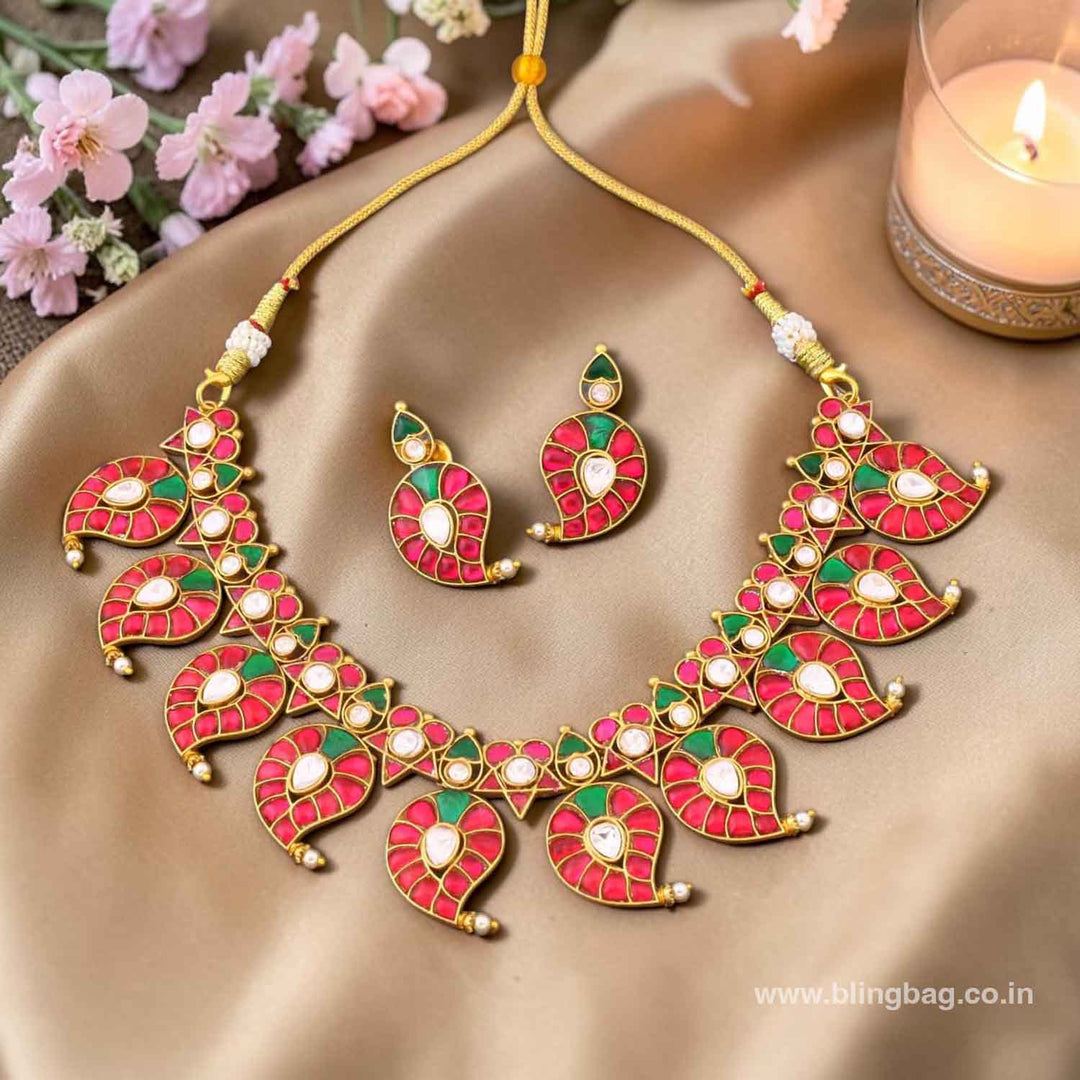 Multicolor Shanamie Jadau Jewellery Set- New Arrival