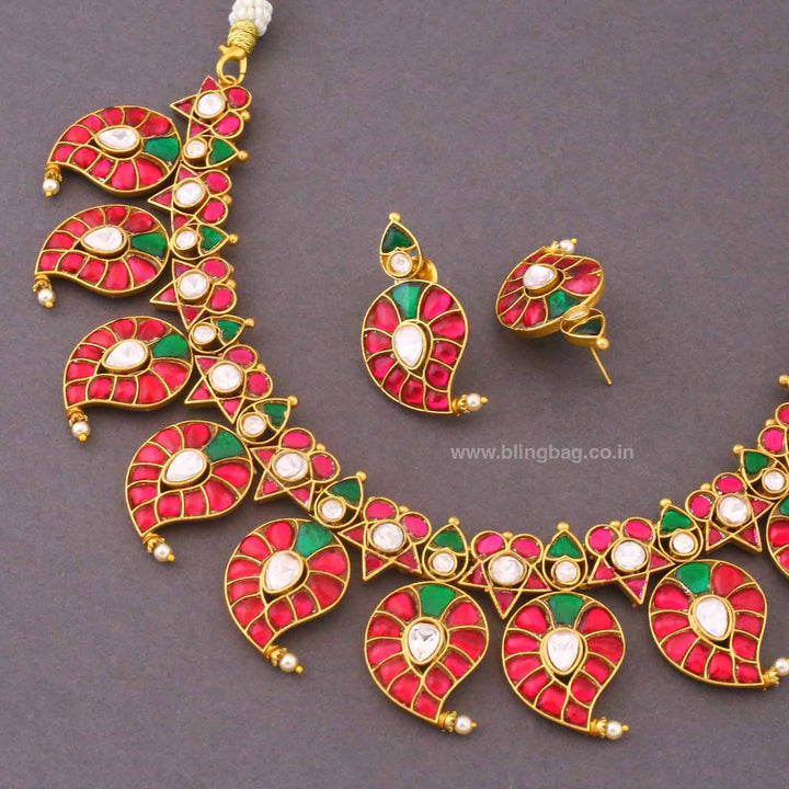 Multicolor Shanamie Jadau Jewellery Set- New Arrival