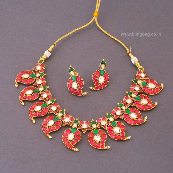Multicolor Shanamie Jadau Jewellery Set- New Arrival