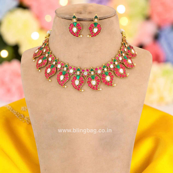Multicolor Shanamie Jadau Jewellery Set- New Arrival