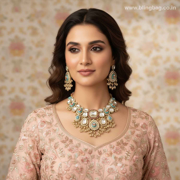 Multicolor Shatraya Heritage Jewellery Set