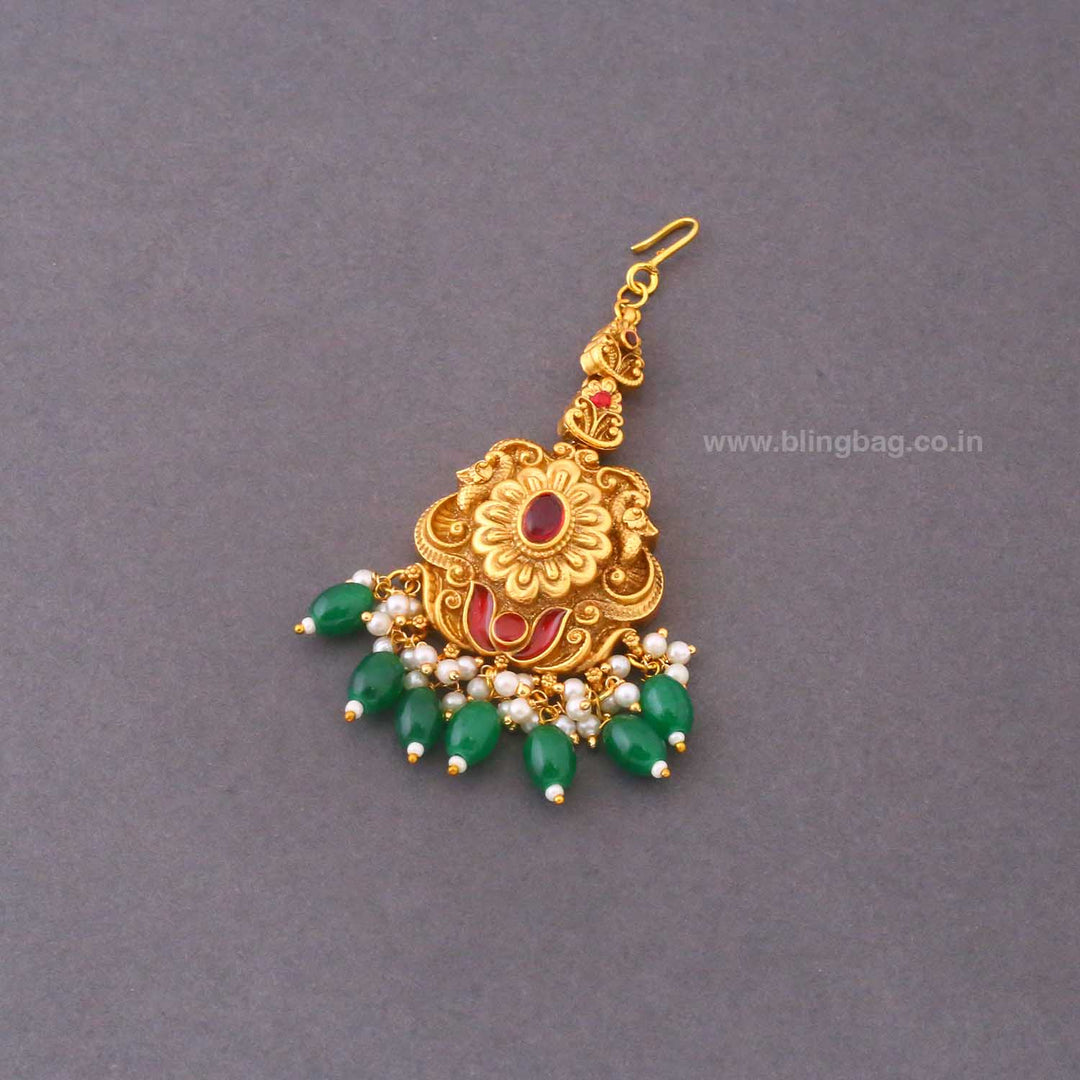 Multicolor Shuhena Maang Tikka