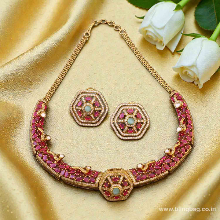Multicolor Sophiae Hasli Victorian Jewellery Set