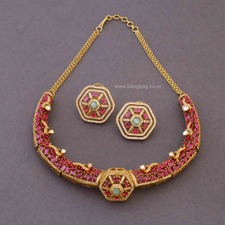 Multicolor Sophiae Hasli Victorian Jewellery Set