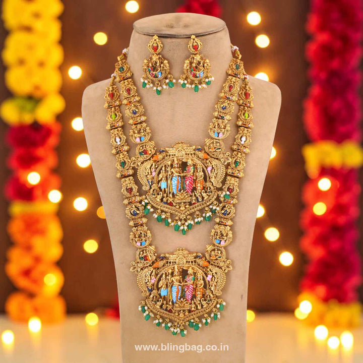 Multicolor Streenittya Bridal Temple Jewellery Set- New Arrival