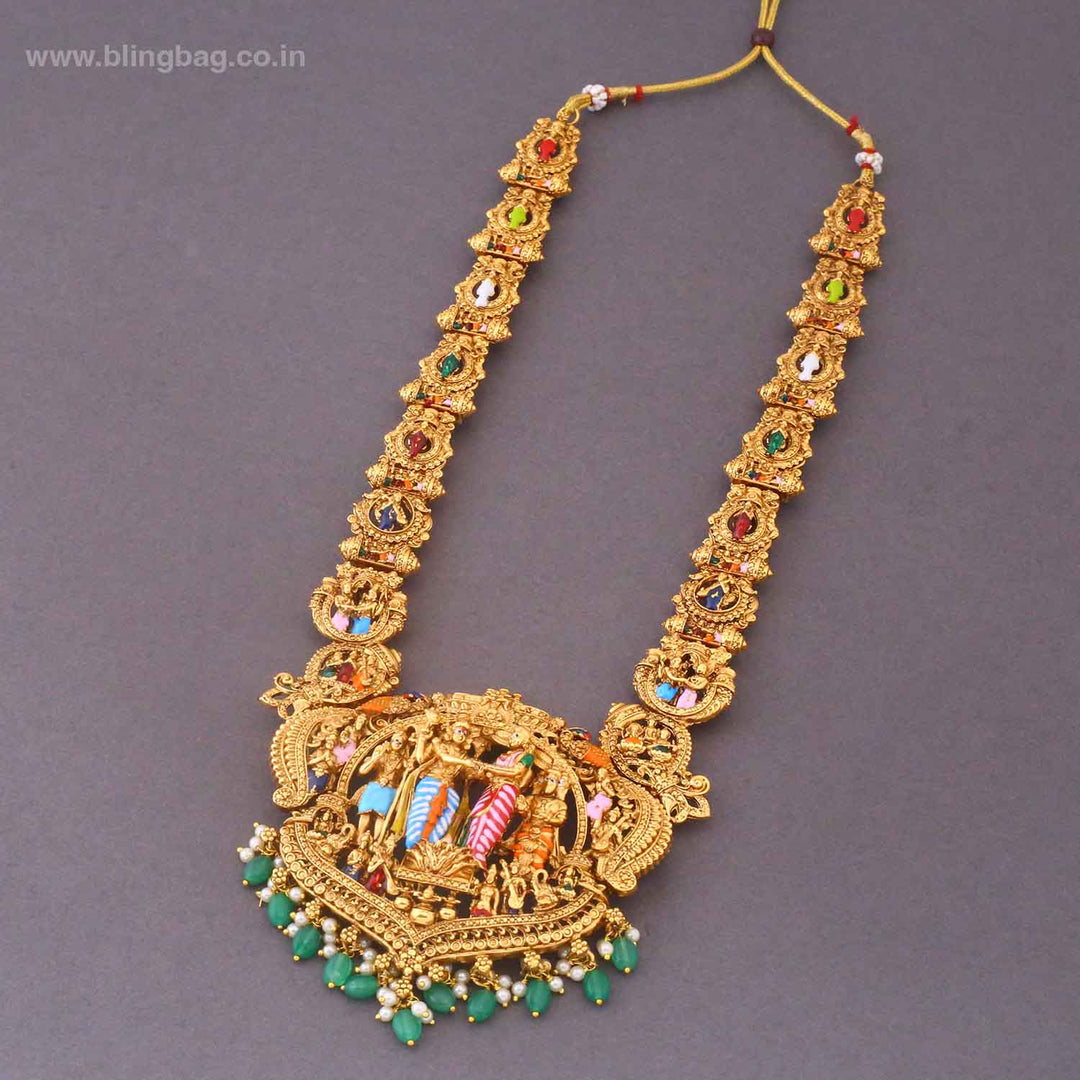 Multicolor Streenittya Bridal Temple Jewellery Set- New Arrival
