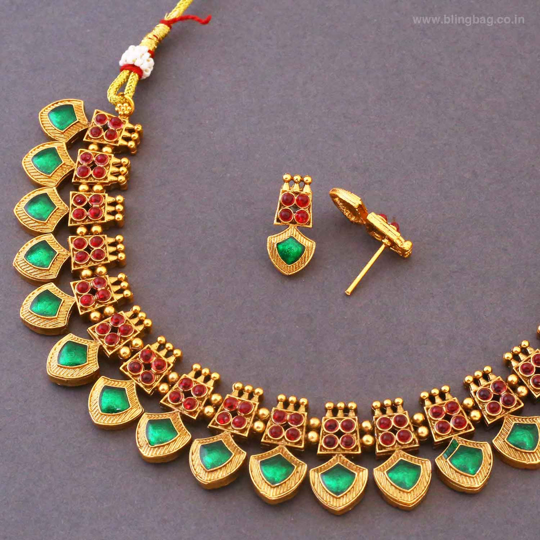 Multicolor Suravi Antique Jewellery Set - New Arrival