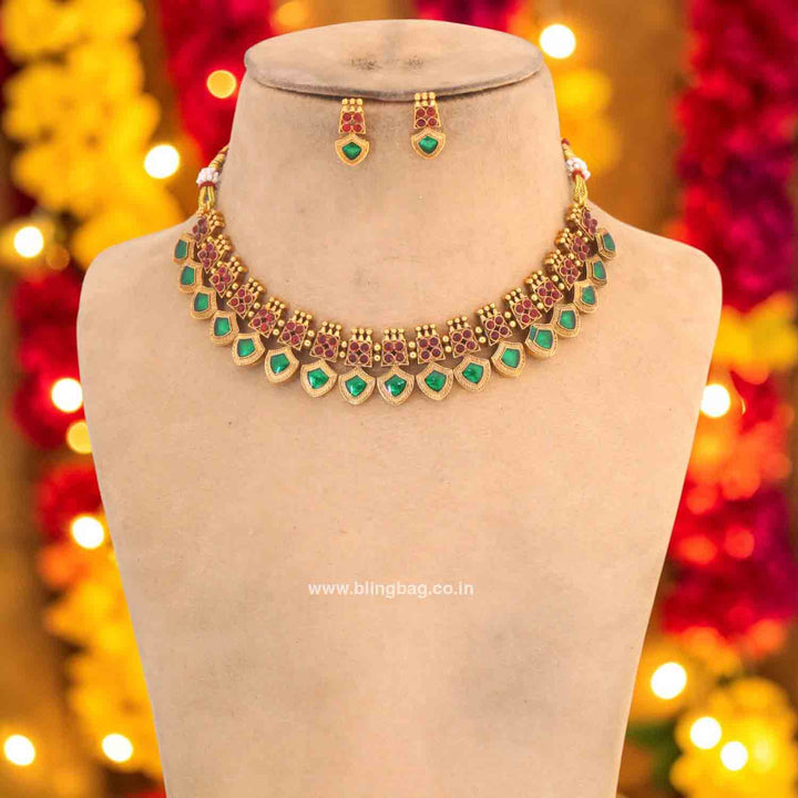 Multicolor Suravi Antique Jewellery Set - New Arrival