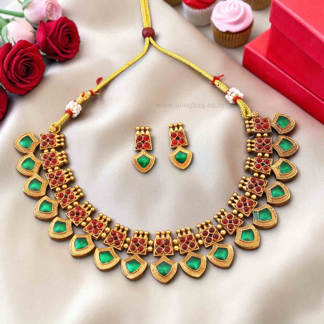 Multicolor Suravi Antique Jewellery Set - New Arrival