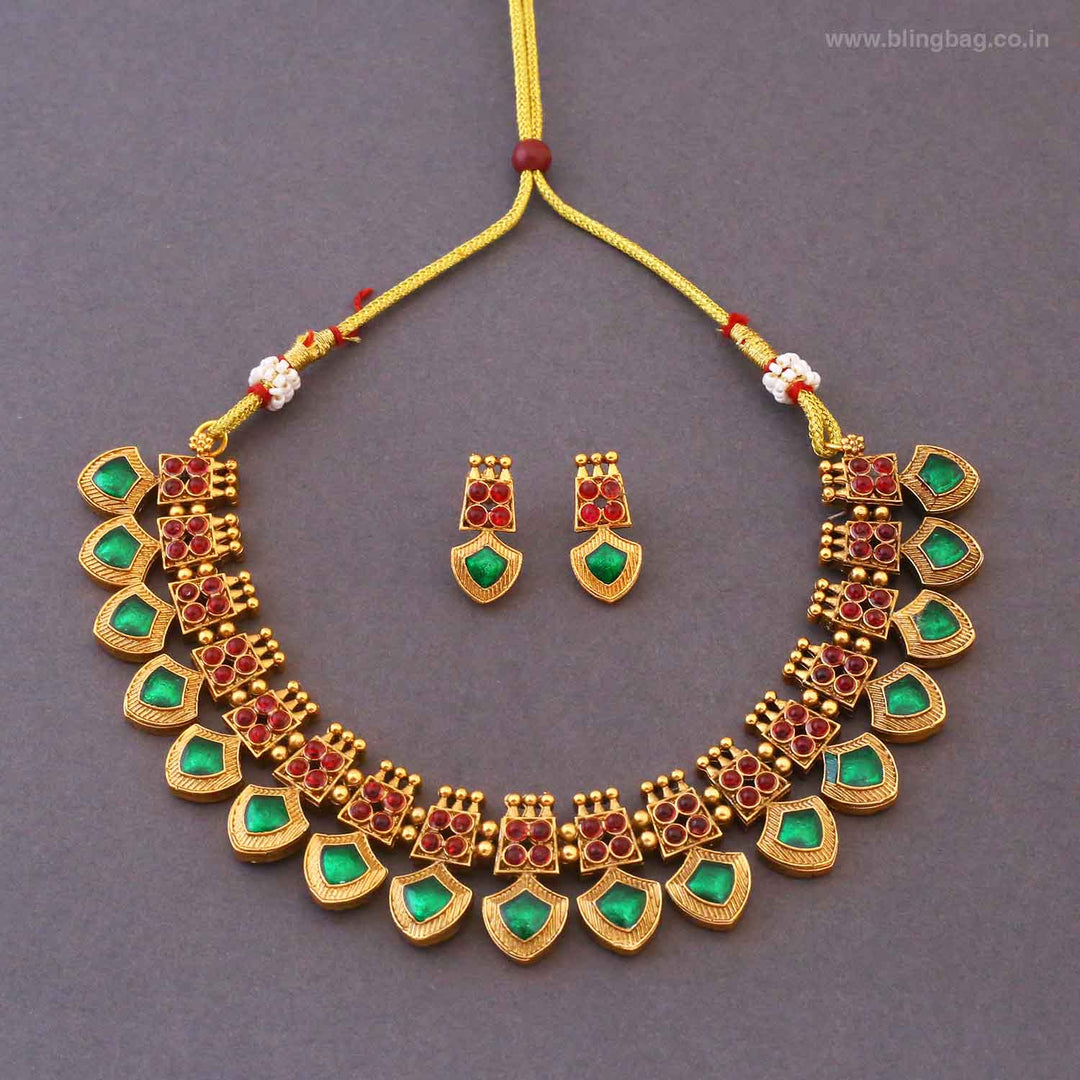 Multicolor Suravi Antique Jewellery Set - New Arrival