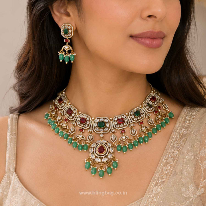 Multicolor Tahlira Victorian Jewellery Set - New Arrival