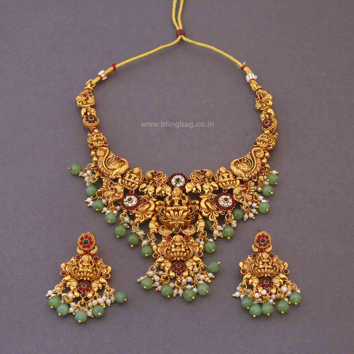 Multicolor Tarashree Bridal Temple Jewellery Set - New Arrival