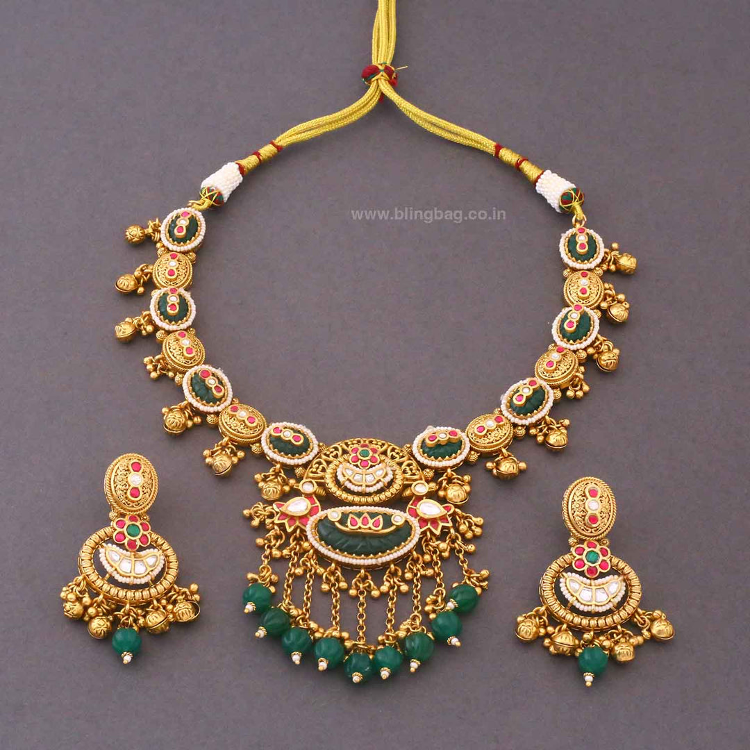 Multicolor Taveeka Heritage Jewellery Set
