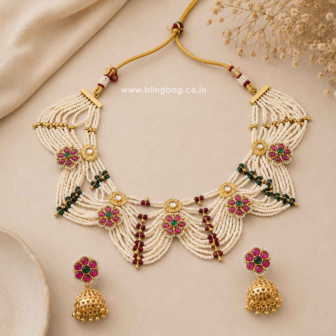 Multicolor Toshika Antique Jewellery Set - New Arrival