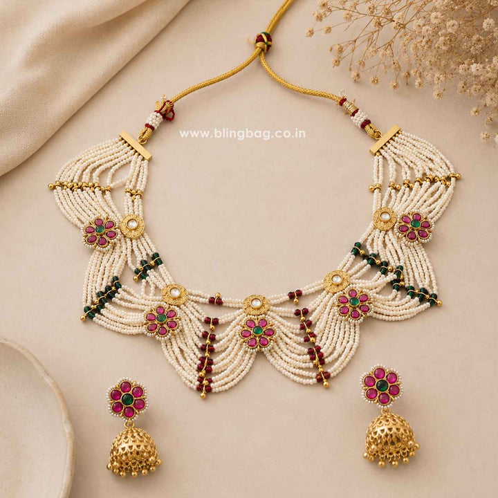 Multicolor Toshika Antique Jewellery Set - New Arrival