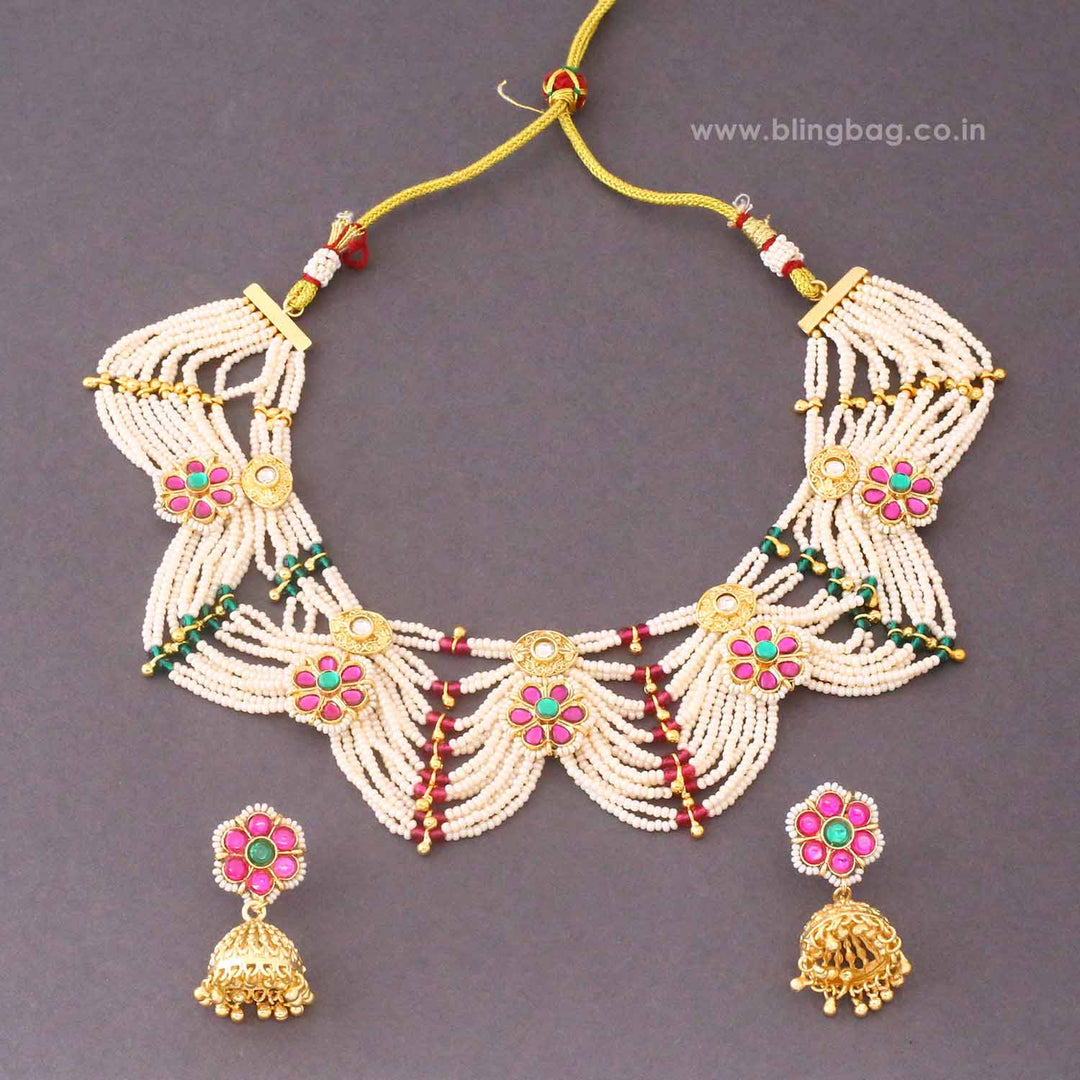 Multicolor Toshika Antique Jewellery Set - New Arrival