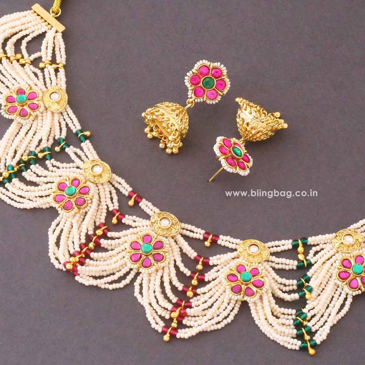 Multicolor Toshika Antique Jewellery Set - New Arrival
