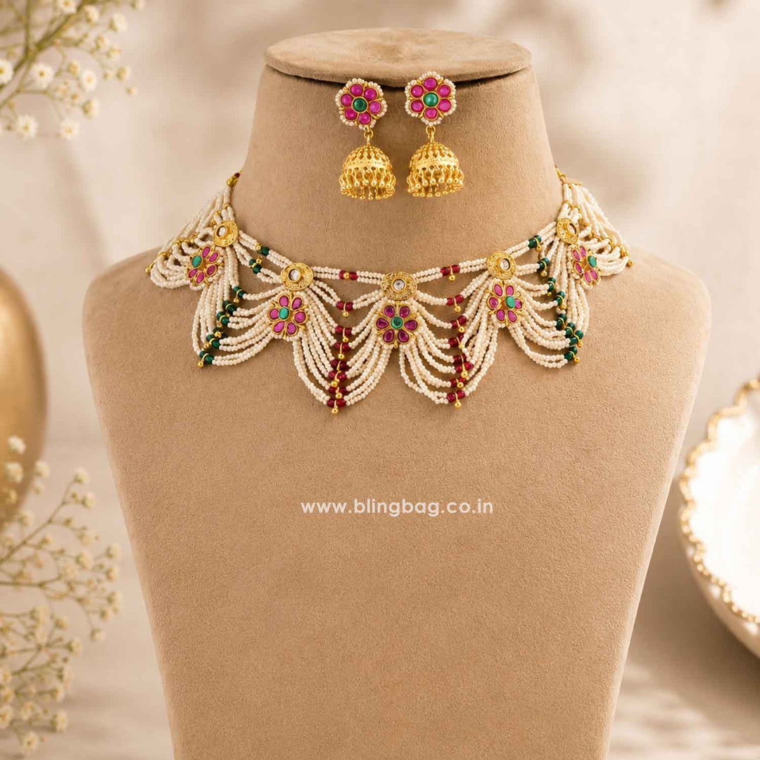 Multicolor Toshika Antique Jewellery Set - New Arrival
