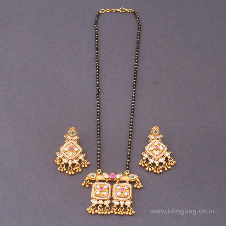 Multicolor Treepashi Rajwadi Mangalsutra Set