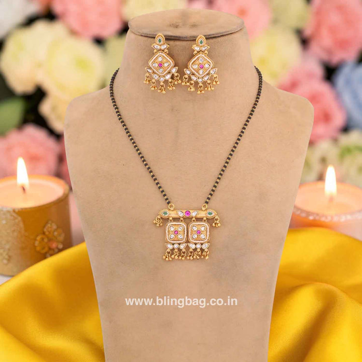 Multicolor Treepashi Rajwadi Mangalsutra Set