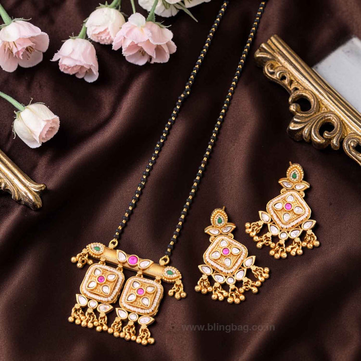 Multicolor Treepashi Rajwadi Mangalsutra Set