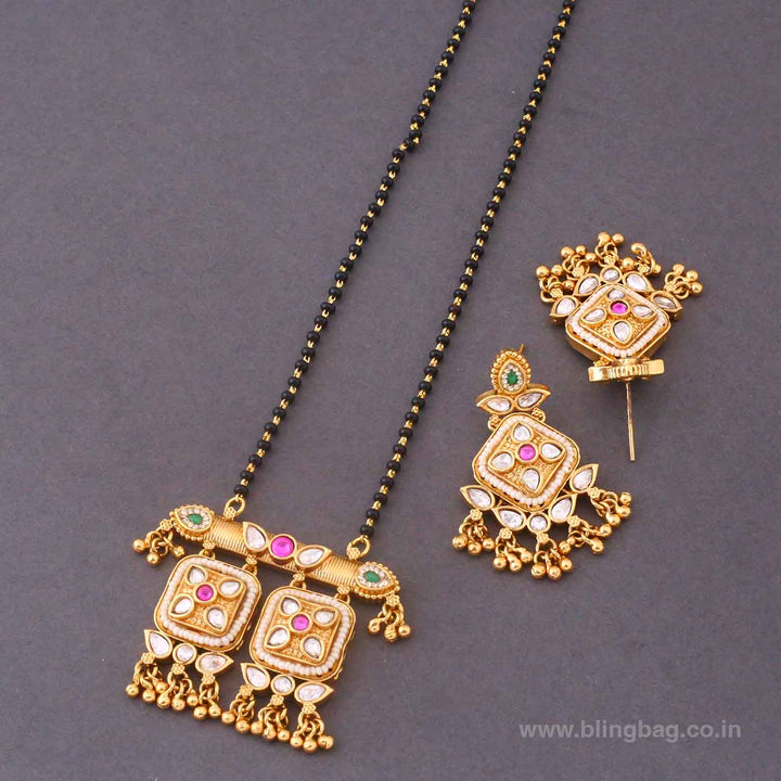 Multicolor Treepashi Rajwadi Mangalsutra Set