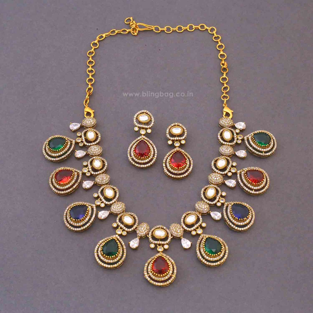 Multicolor Trishy Victorian Jewellery Set