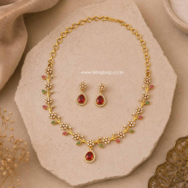 Multicolor Twinkle Antique Jewellery Set - New Arrival