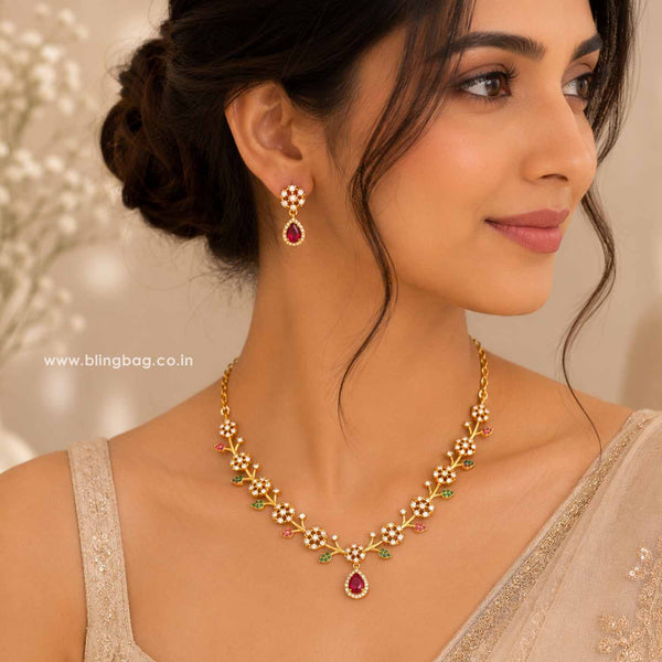 Multicolor Twinkle Antique Jewellery Set - New Arrival