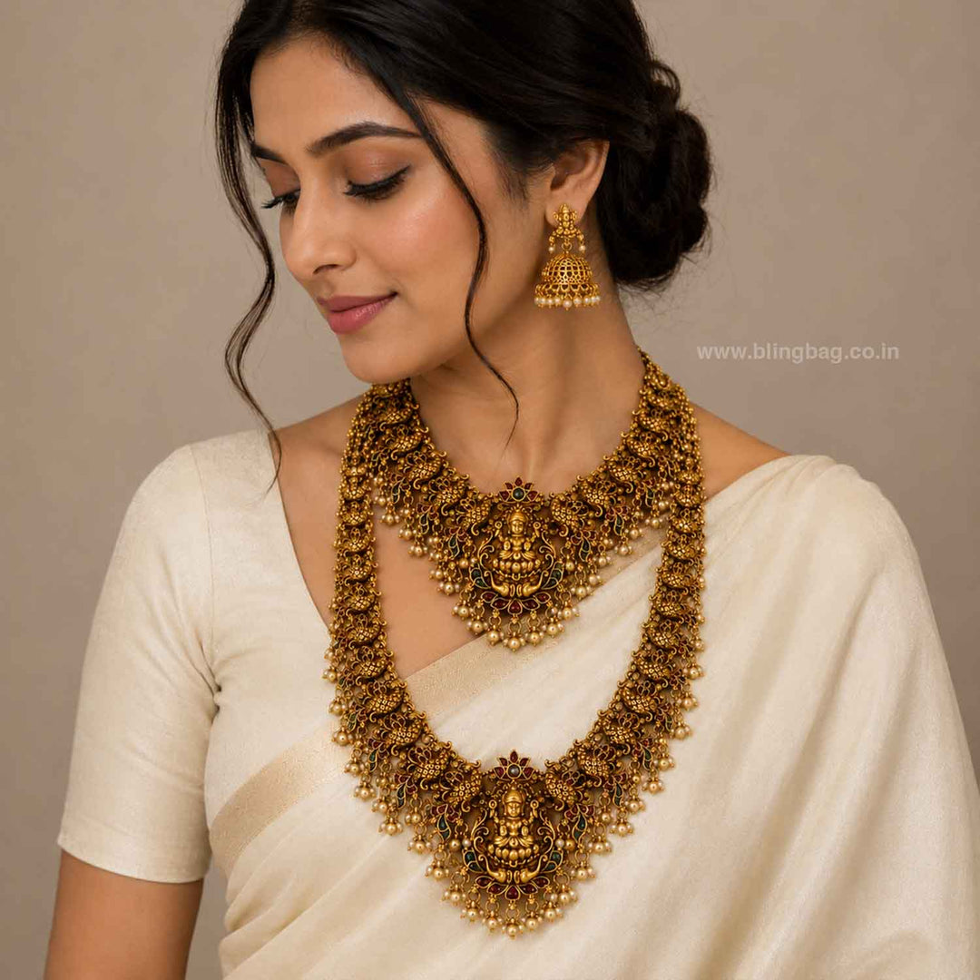 Multicolor Vaidesai Bridal Temple Jewellery Set- New Arrival