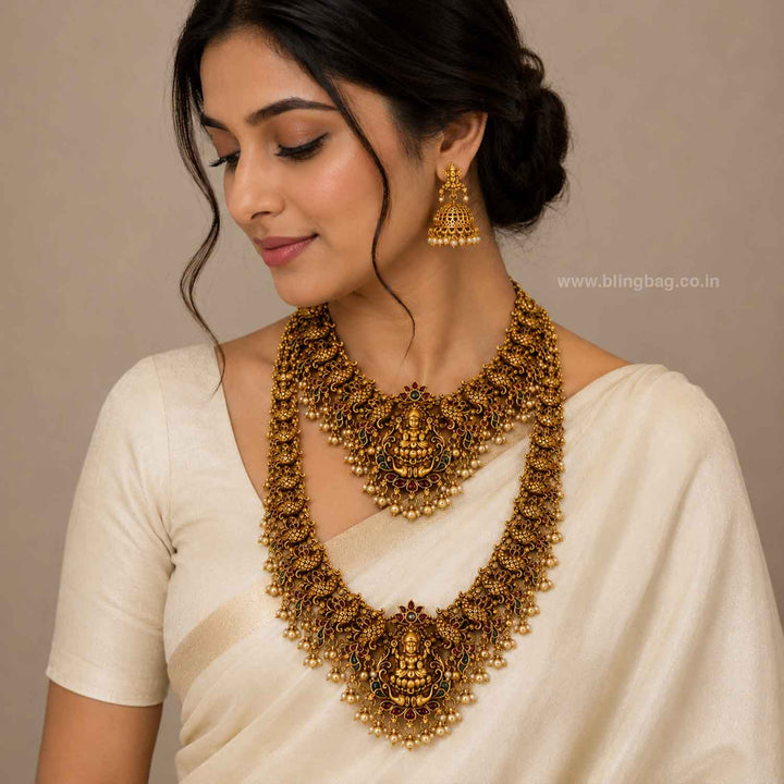 Multicolor Vaidesai Bridal Temple Jewellery Set- New Arrival