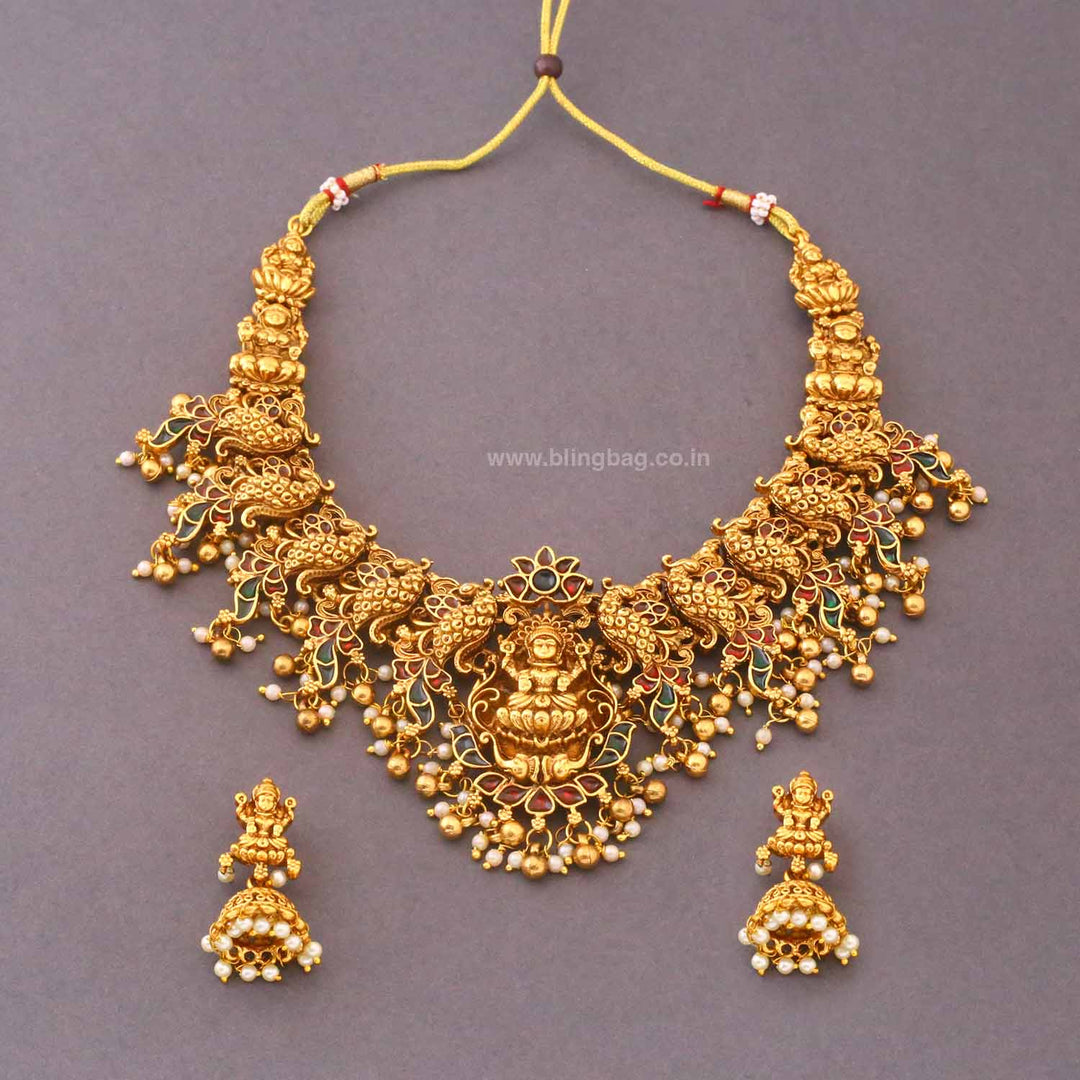 Multicolor Vaidesai Bridal Temple Jewellery Set- New Arrival