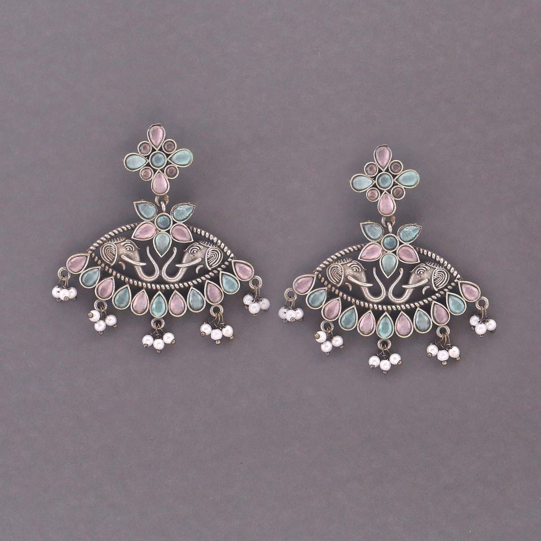 Multicolor Vidya Oxidised Danglers