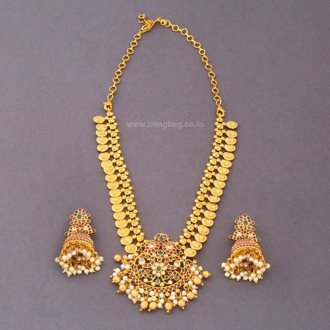Multicolor Vijayana Temple Jewellery Set - New Arrival