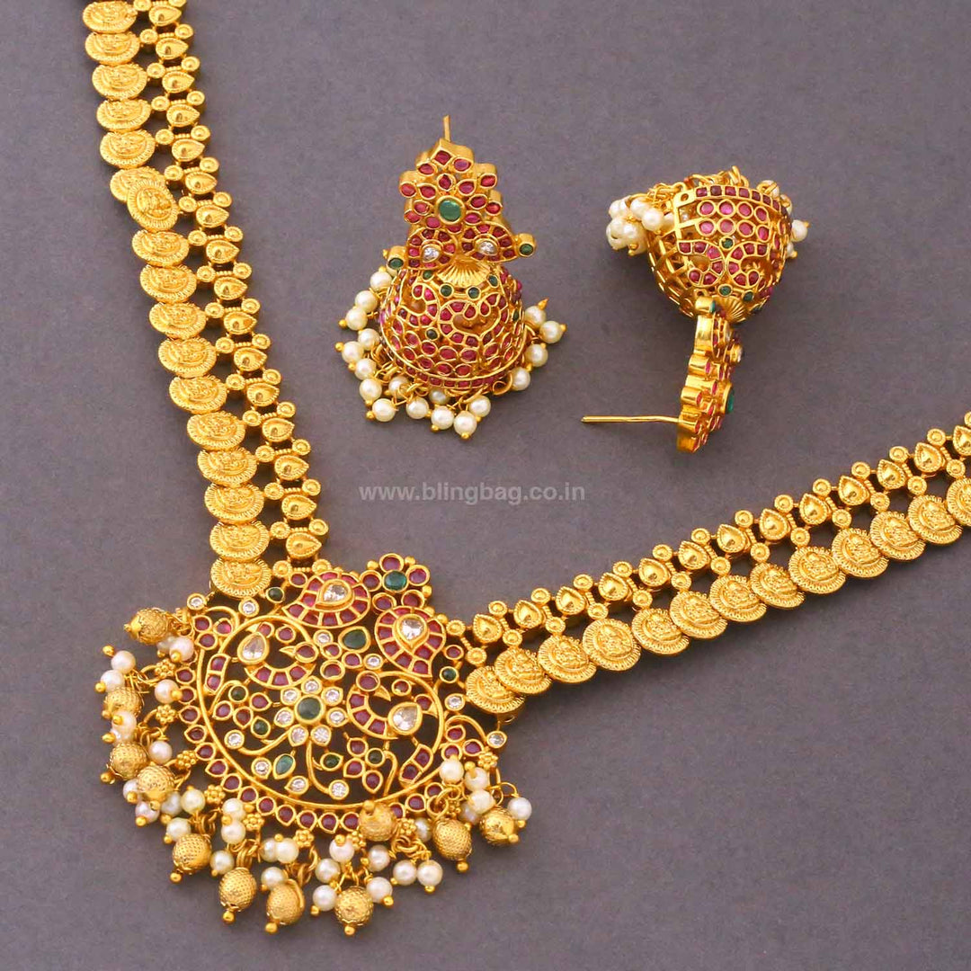 Multicolor Vijayana Temple Jewellery Set - New Arrival