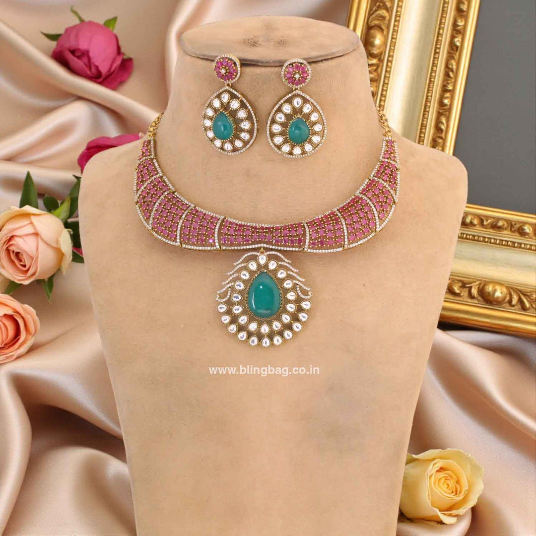 Multicolor Vikhani Hasli Victorian Jewellery Set- New Arrivals