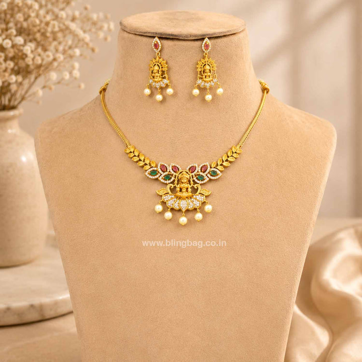 Multicolor Vishalakshia Temple Jewellery Set - New Arrival