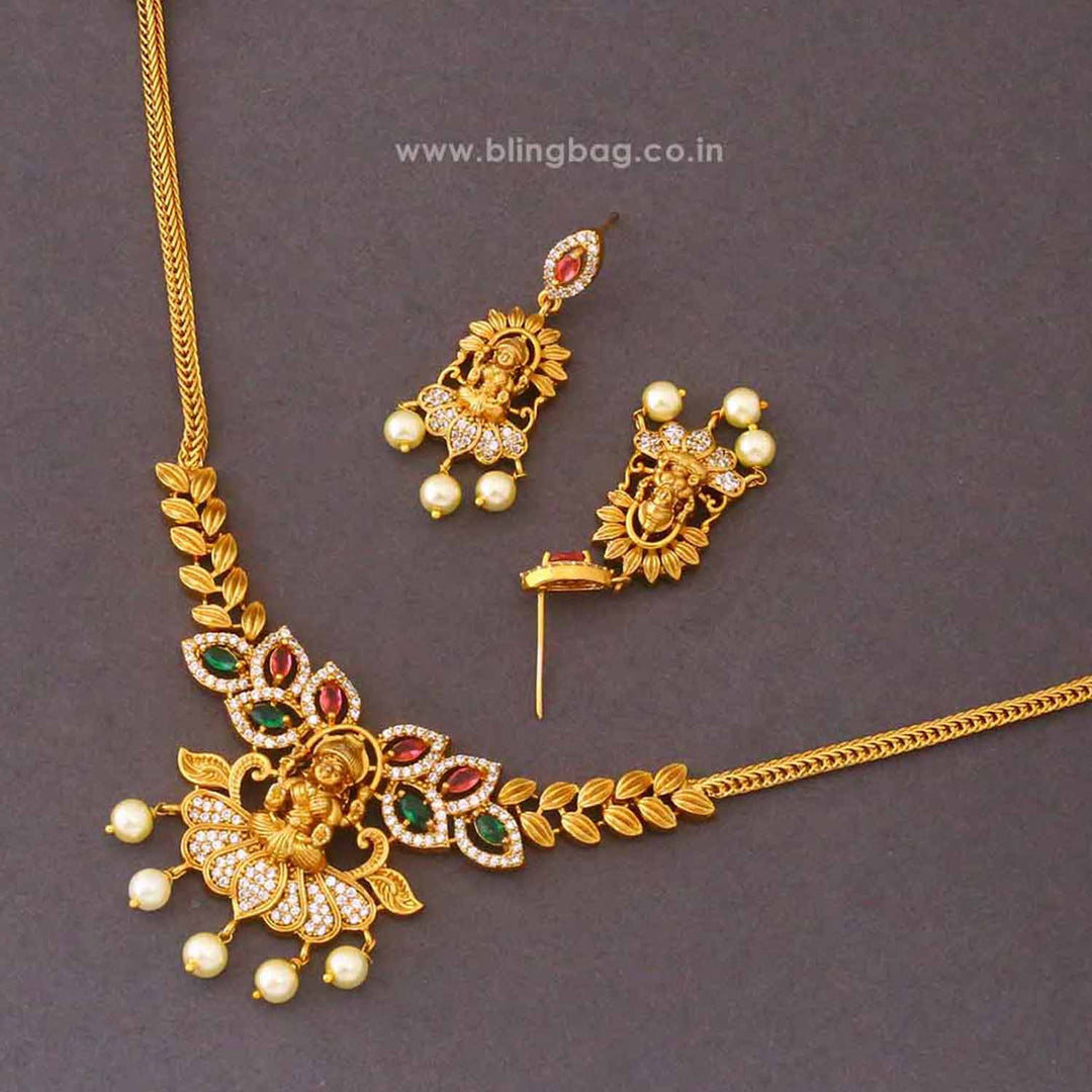 Multicolor Vishalakshia Temple Jewellery Set - New Arrival