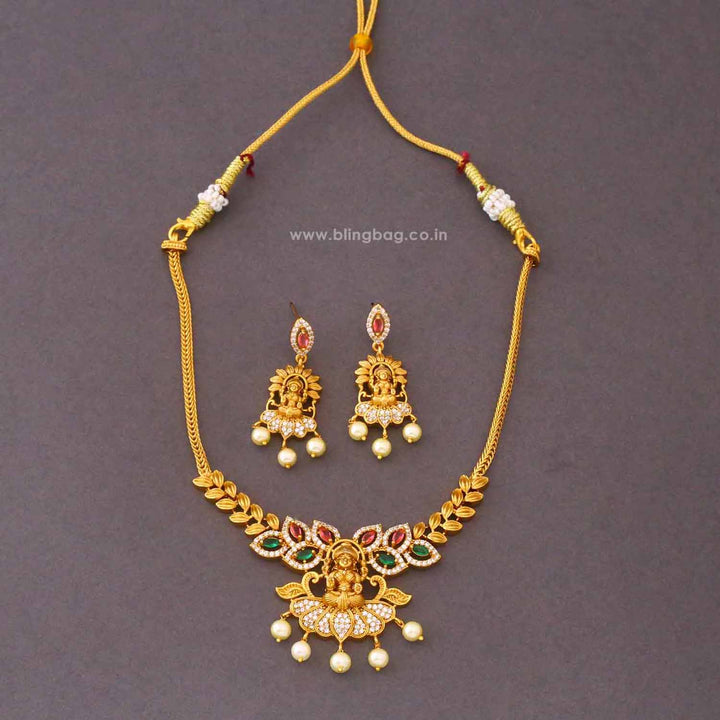 Multicolor Vishalakshia Temple Jewellery Set - New Arrival