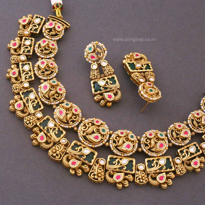 Multicolor Wania Heritage Jewellery Set