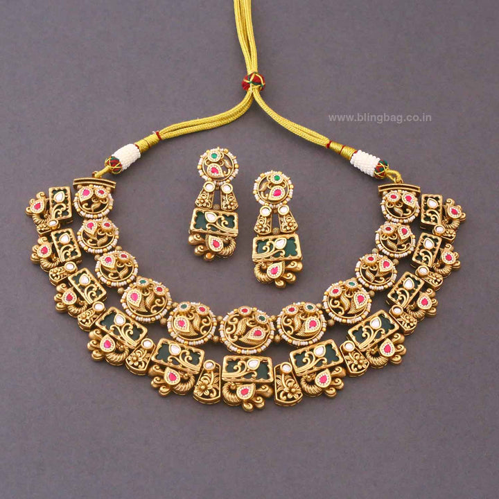 Multicolor Wania Heritage Jewellery Set