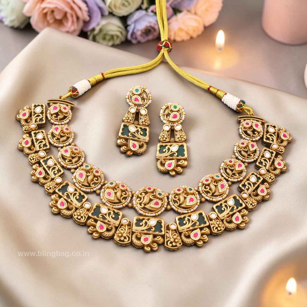 Multicolor Wania Heritage Jewellery Set
