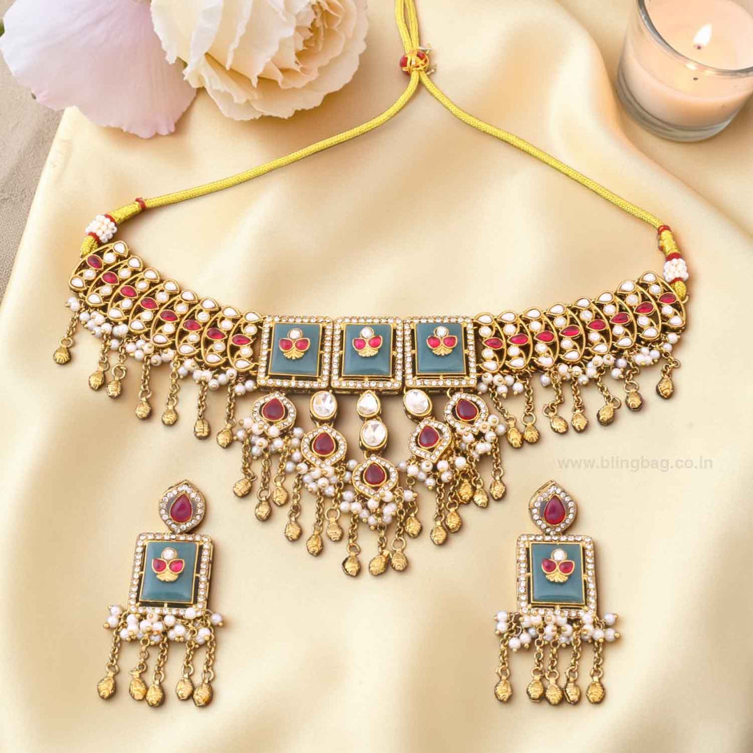 Multicolor Zoyaani Heritage Jewellery Set