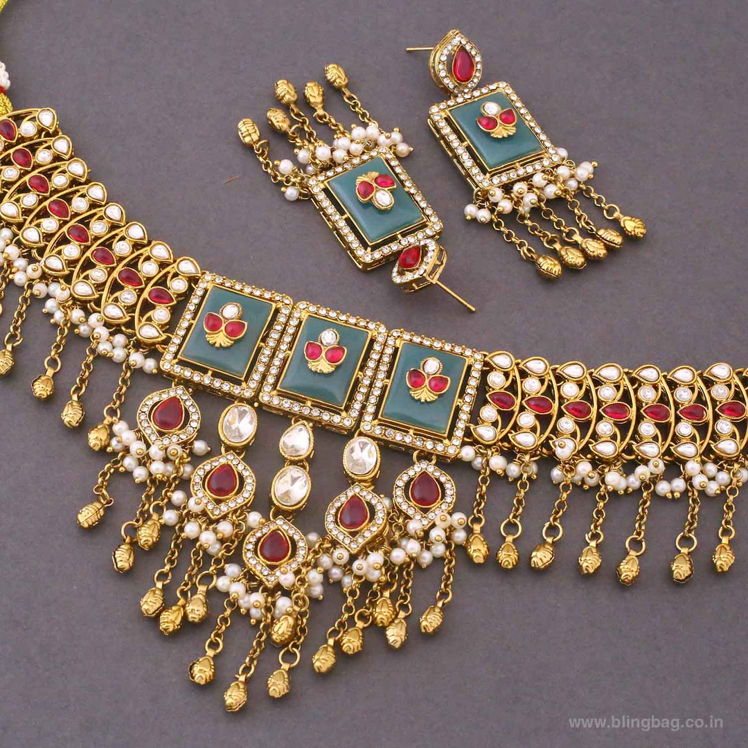 Multicolor Zoyaani Heritage Jewellery Set