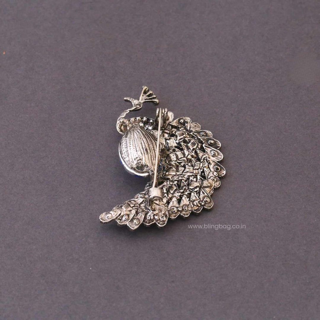 Navy Morni Brooch