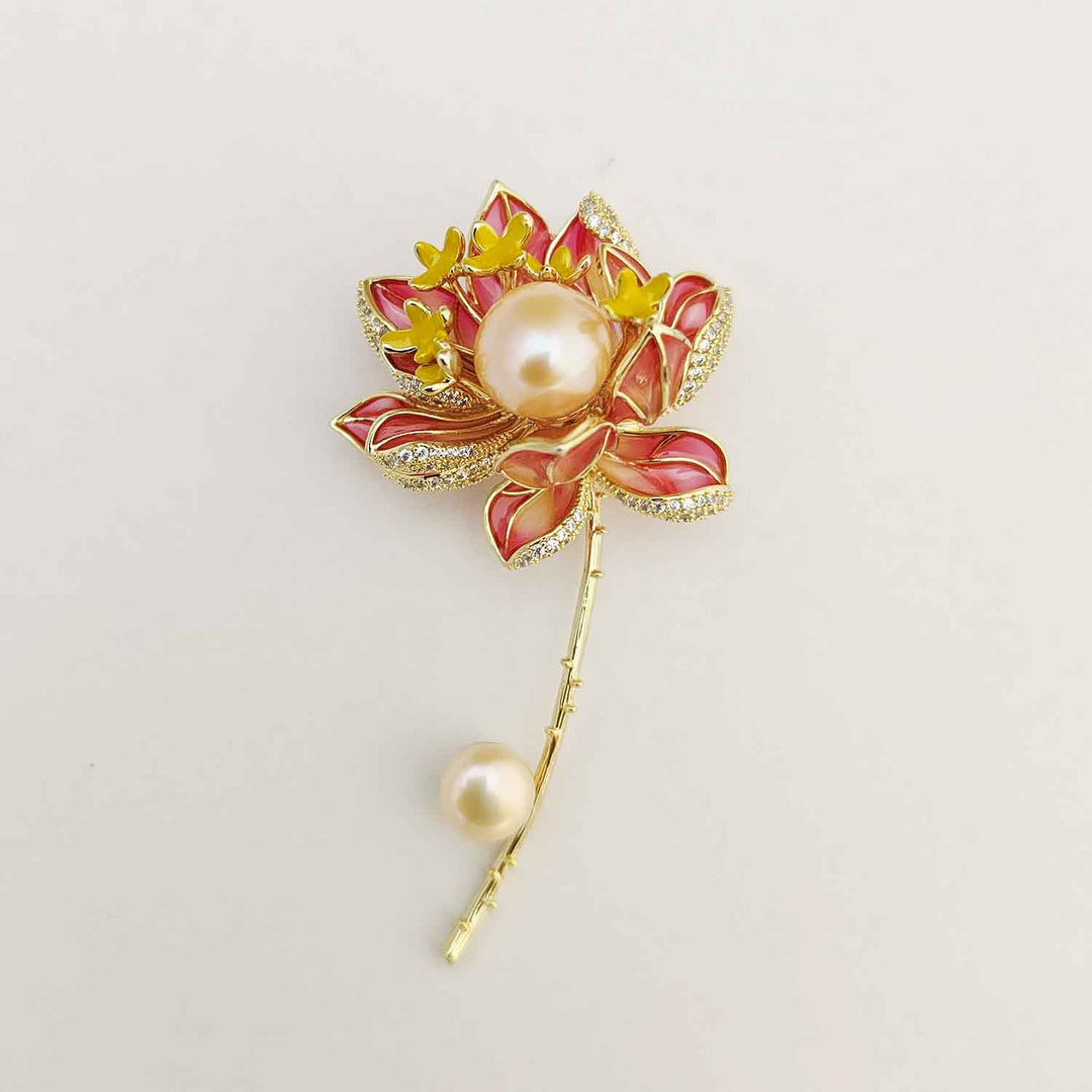Pink Lotus Brooch