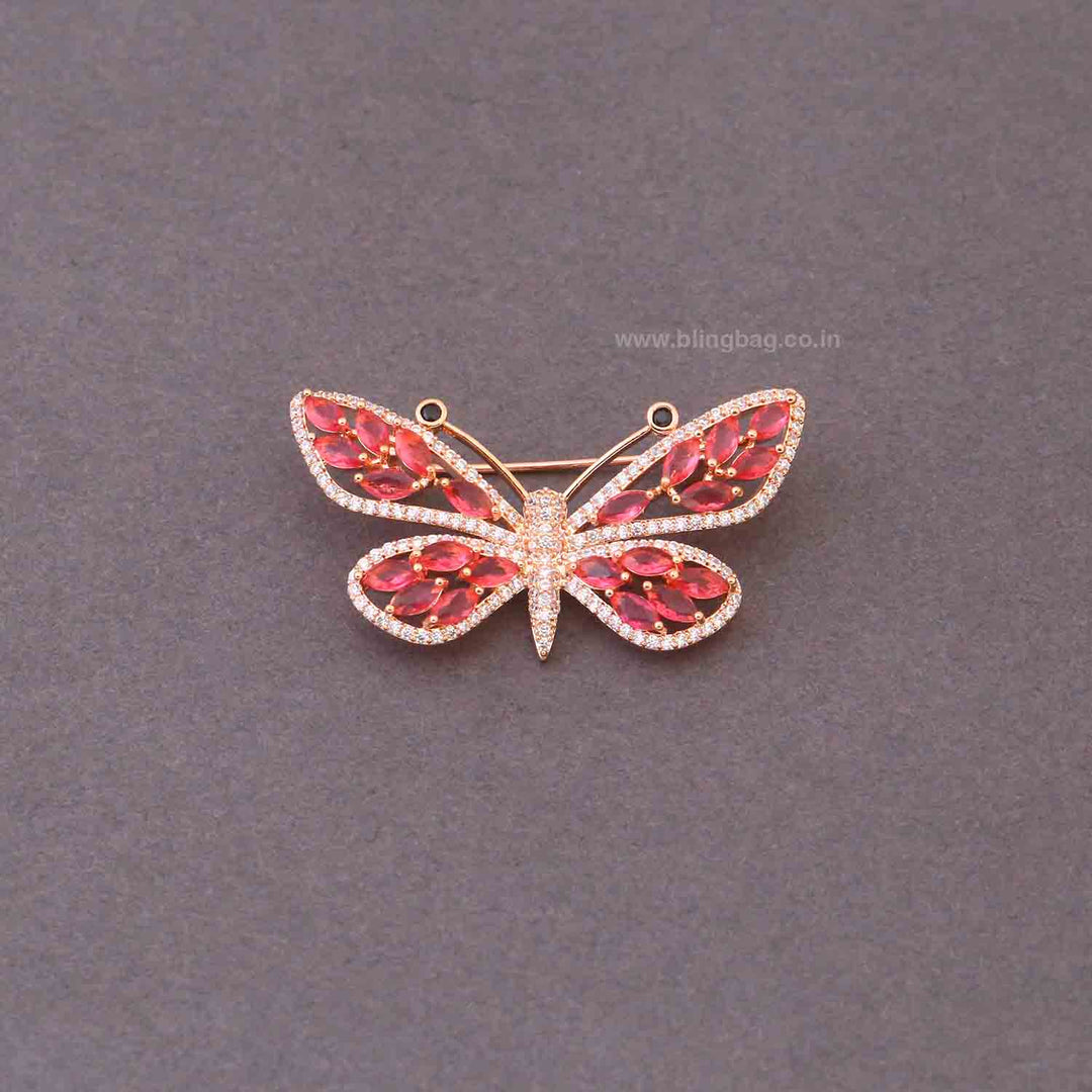 Pink Prism Butterfly Brooch