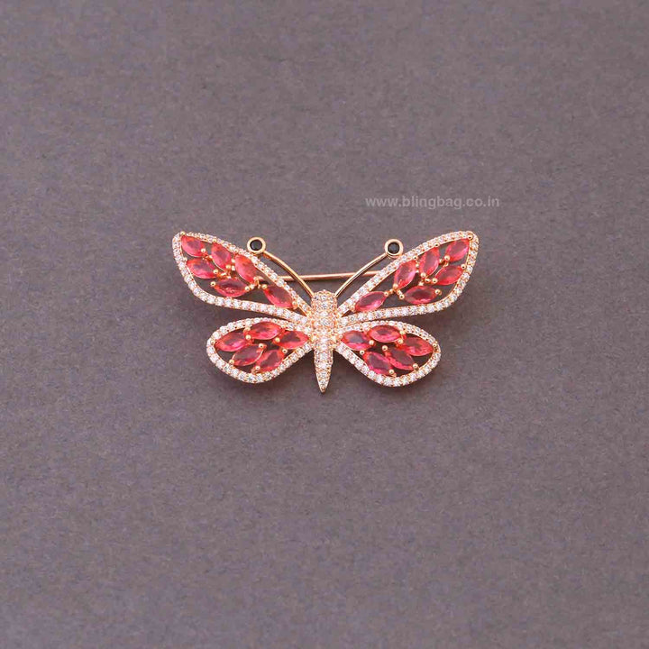 Pink Prism Butterfly Brooch