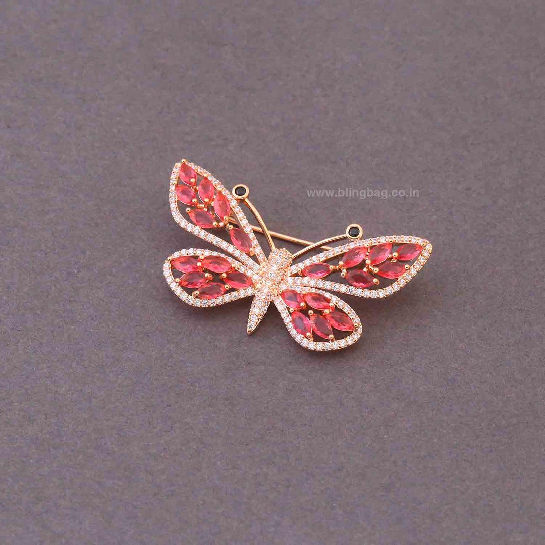 Pink Prism Butterfly Brooch