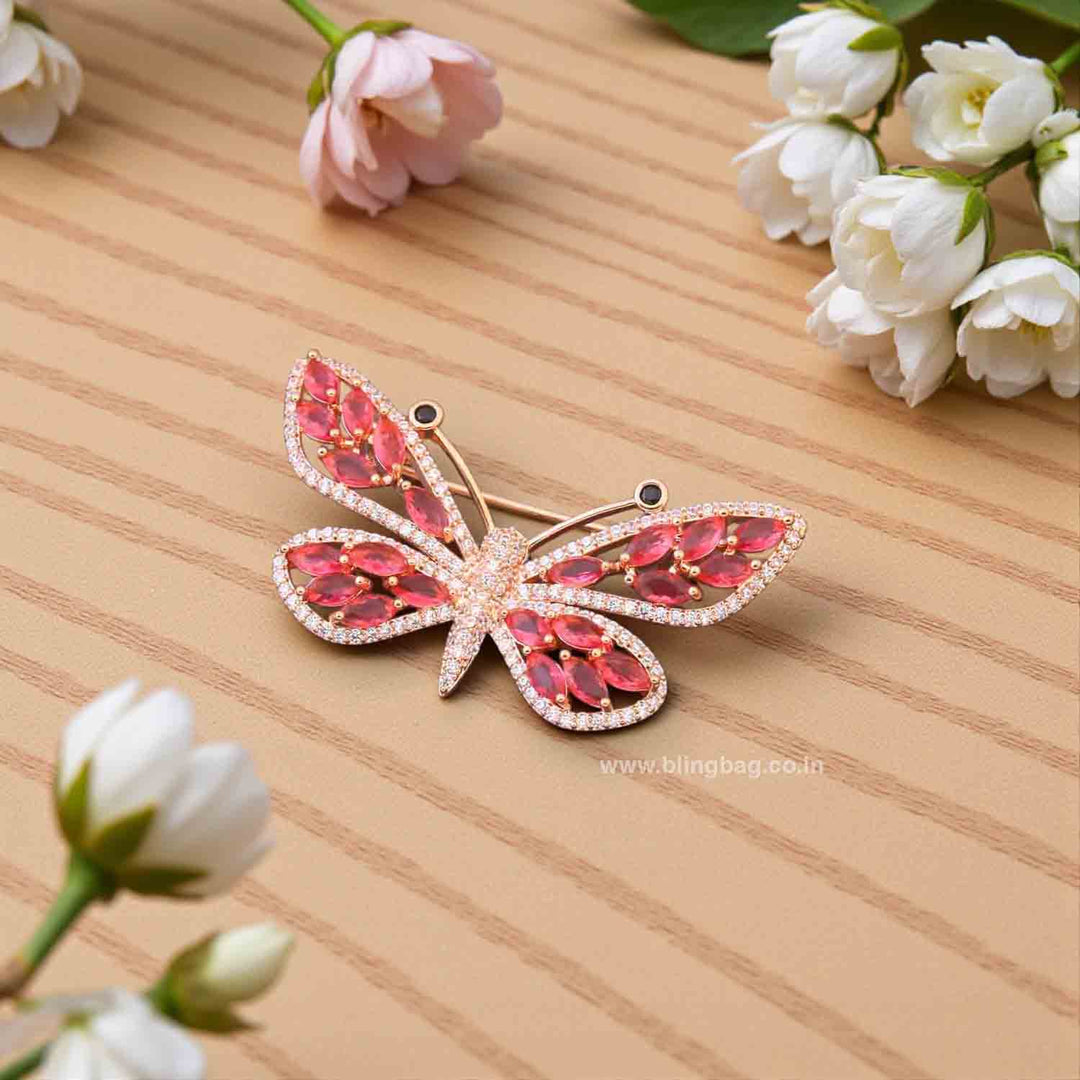 Pink Prism Butterfly Brooch